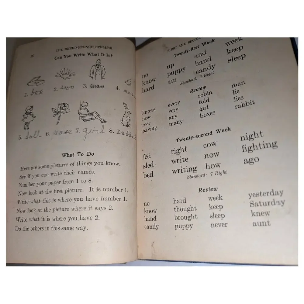 Antique 1927 The Breed-French Speller Complete Course Lyons & Carnahan